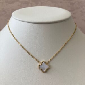 White clover pendant - Dainty Four Leaf Clover