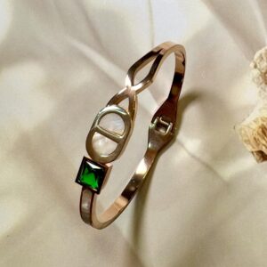 Unique Bracelets for Unique Souls Emerald green and white Dior look with gold bracelet