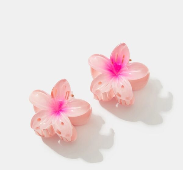 2 cute dainty hair clip flower shape