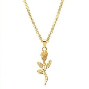 Gold rose pendant