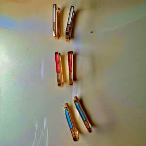 Gold square earrings