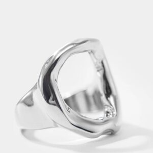 Silver geometric fashion ring