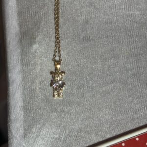 Diamond gold teddy bear pendant
