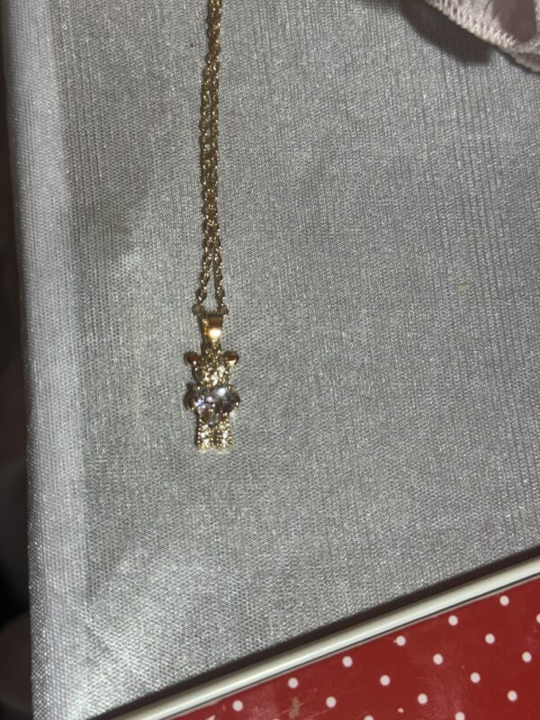 Diamond gold teddy bear pendant