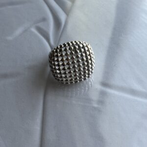 Pillow cushion ring silver