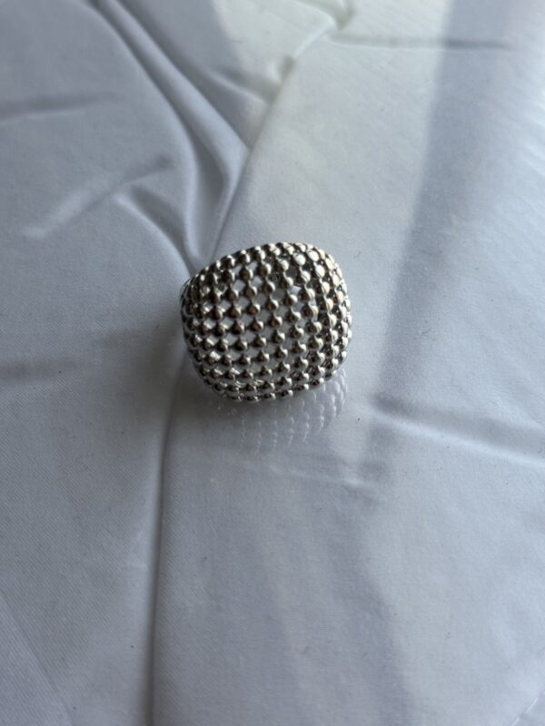Pillow cushion ring silver
