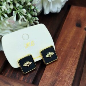Black and gold honeybee studs