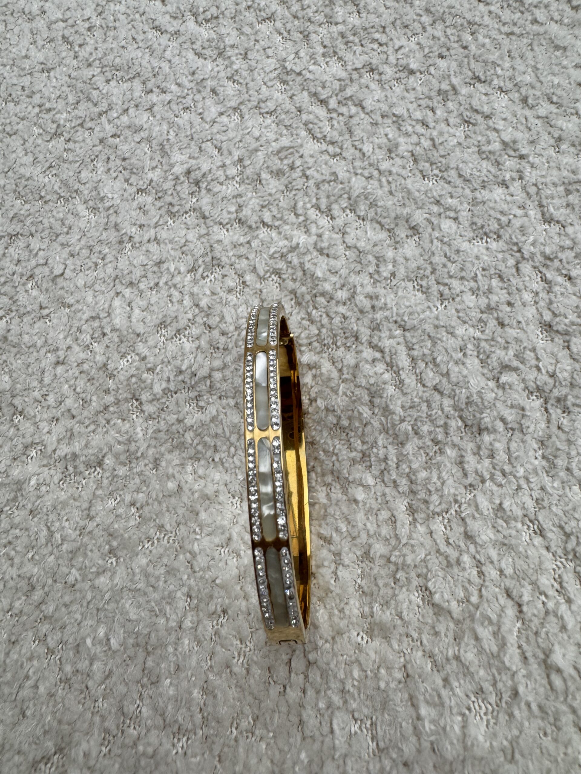 Mother of Pearl, stone, gold plated bracelet - Image 3