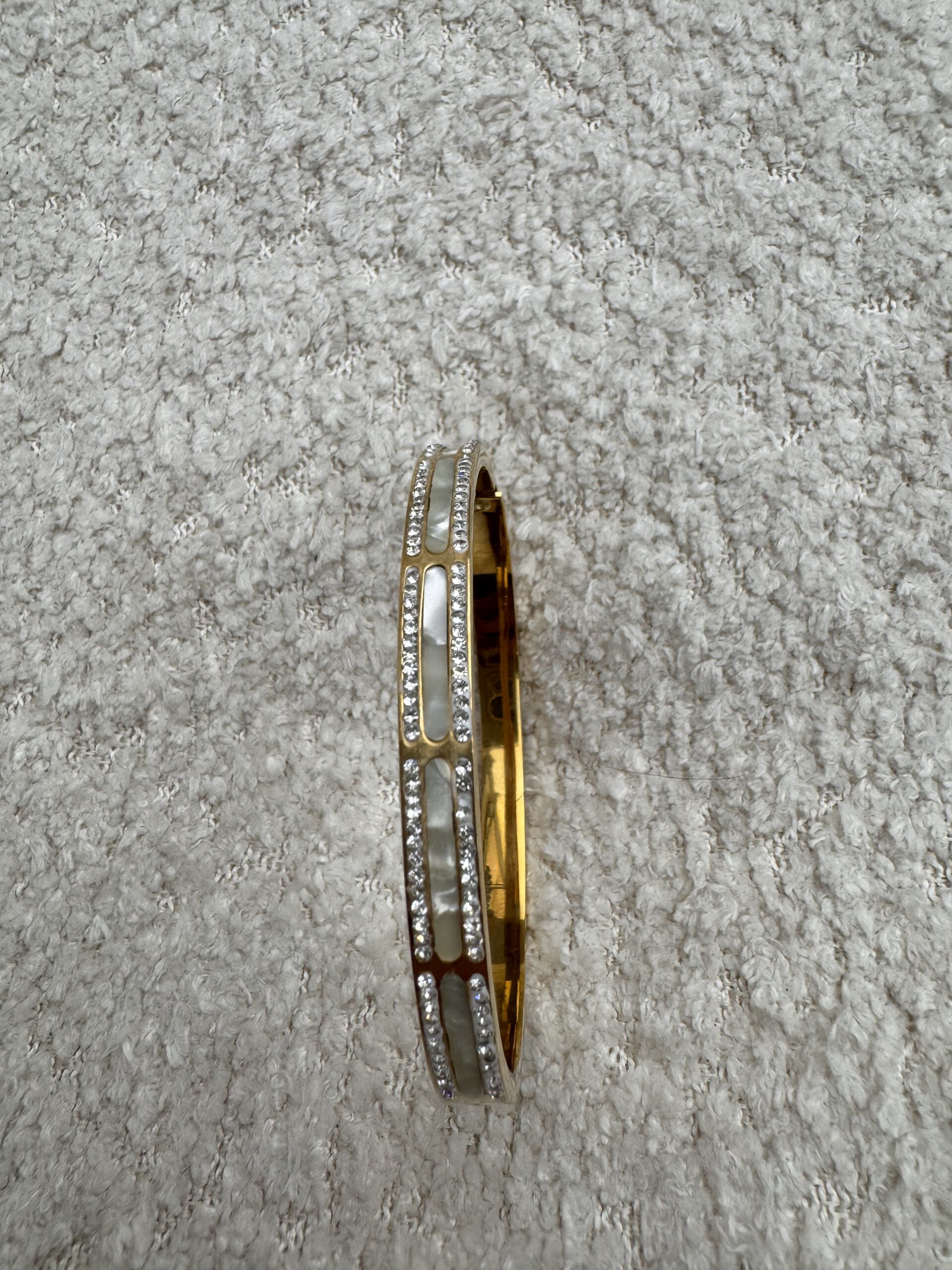 Mother of Pearl, stone, gold plated bracelet