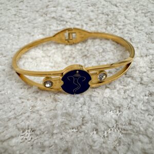 Ganpati inspired bluestone gold plated bracelet