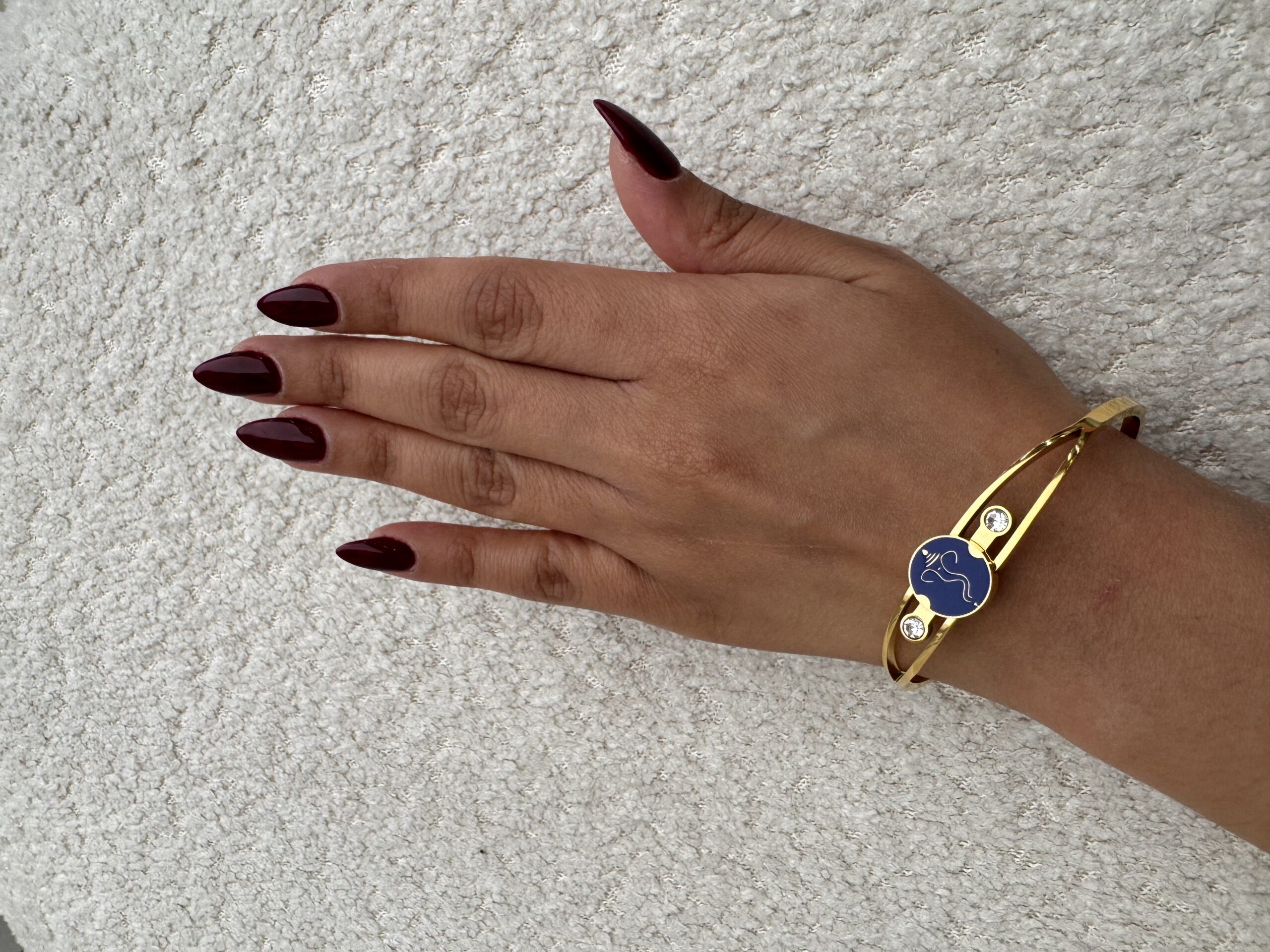 Ganpati inspired bluestone gold plated bracelet - Image 6