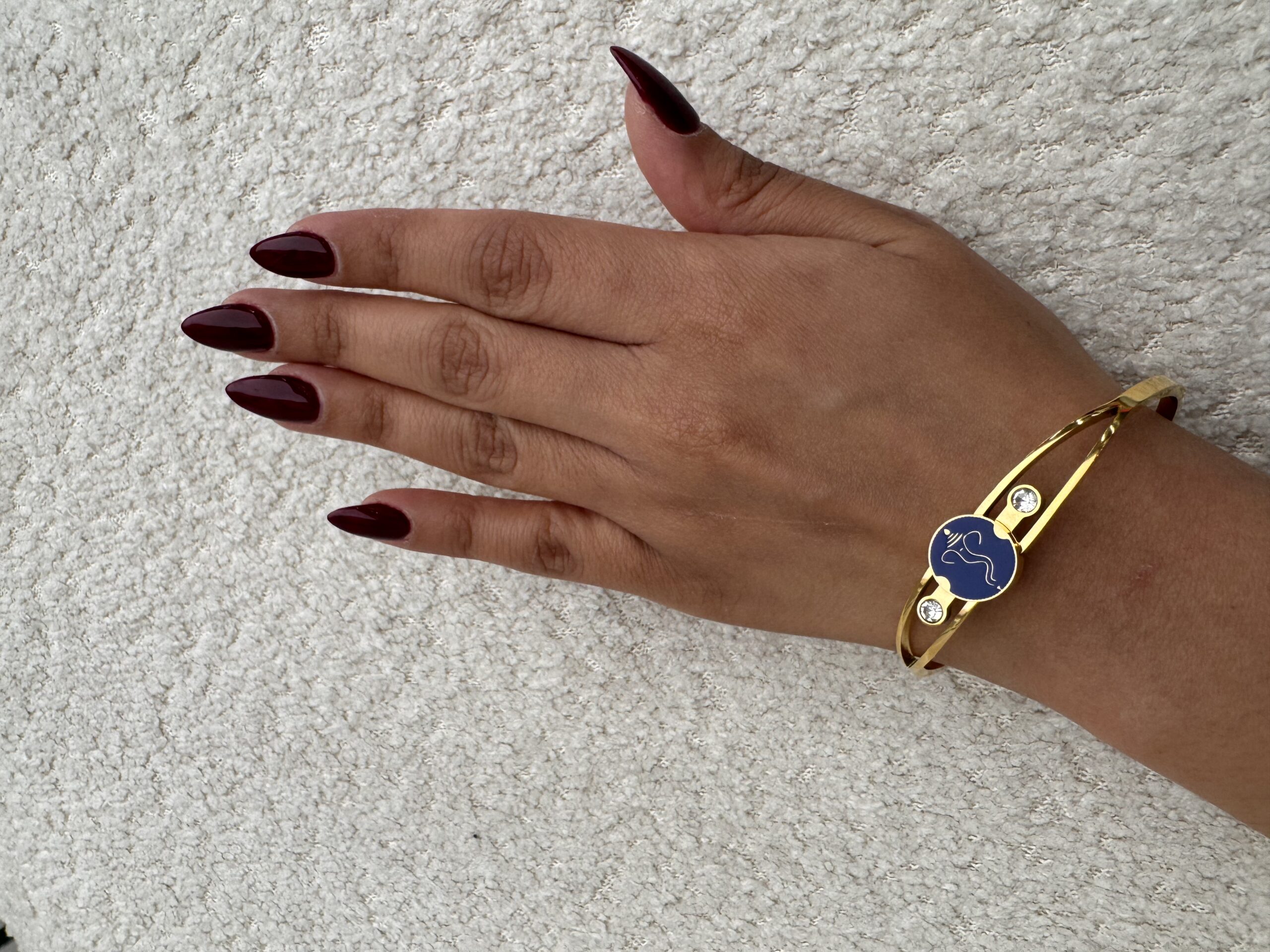 Ganpati inspired bluestone gold plated bracelet - Image 7